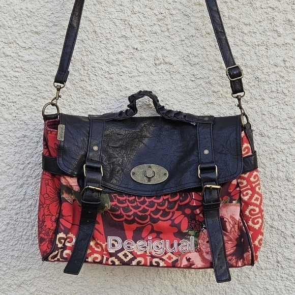 Desigual Bols Avatar Carryover top handle briefcase messenger bag red - Picture 1 of 12